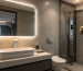 Smart bathroom fixtures with sensor taps and digital shower in an Indian home Smart bathroom fixtures with sensor taps and digital shower in an Indian home