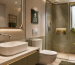 Eco-friendly water saving bathroom fixtures in a modern Indian bathroom